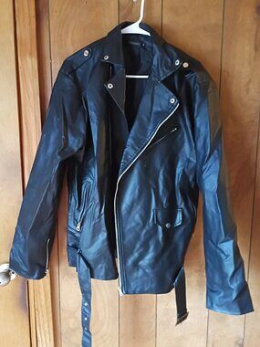 Beninos Men's Faux Leather Moto Jacket – Size XL – "T Birds" Grease Costume/Cos